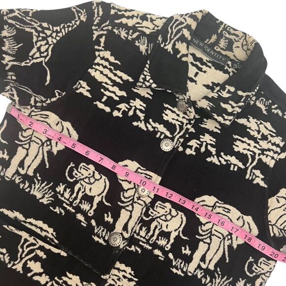 Vintage New Identity Elephant & Giraffe Safari Print Tapestry Jacket - Picture 10 of 13